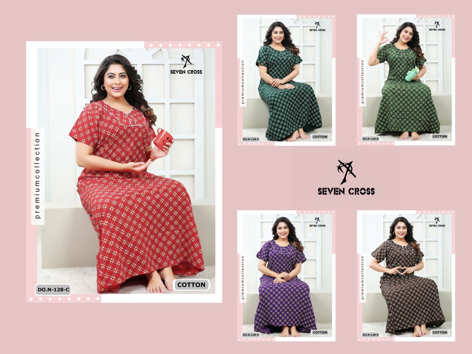 102 Seven Cross Cotton Cotton Night Wear Nighty Gown Wholesale Shop In Surat
